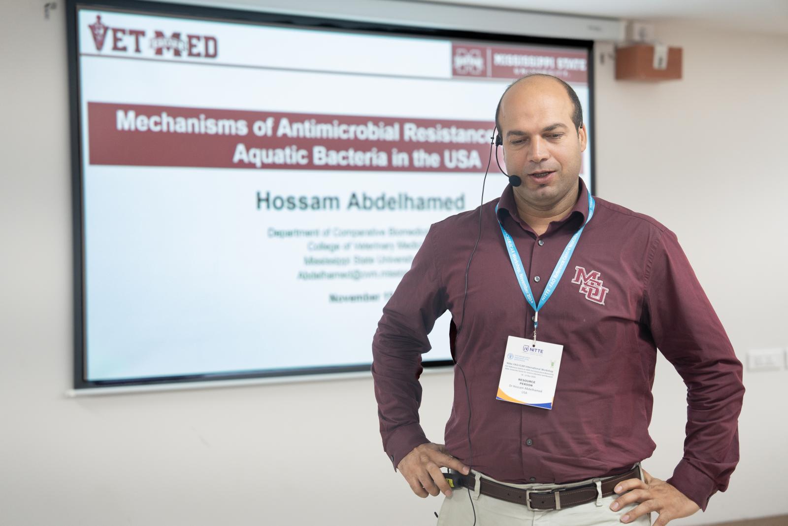 Photo of Hossam Abdelhamed, Mississippi State University College of Veterinary Medicine faculty member, and taken by Paulo Padre